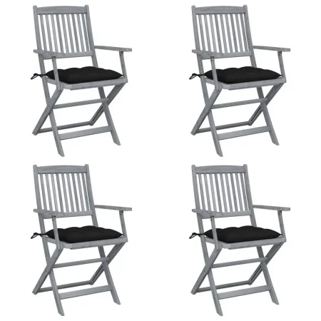 Klappbare Gartenstühle 4 Stück Kissen massives Akazienholz von vidaXL, Gartenstühle - Ref: Foro24-3064531, Preis: 182,83 €, R...