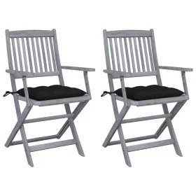 Klappbare Gartenstühle 2 Stück Kissen massives Akazienholz von vidaXL, Gartenstühle - Ref: Foro24-3064504, Preis: 120,78 €, R...