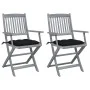 Folding garden chairs 2 units with solid acacia wood cushions by vidaXL, Garden chairs - Ref: Foro24-3064504, Price: 120,77 €...
