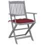 Klappbare Gartenstühle 4 Stück Kissen massives Akazienholz von vidaXL, Gartenstühle - Ref: Foro24-3064533, Preis: 188,37 €, R...