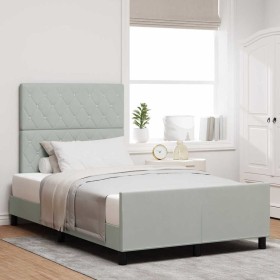 Estructura de cama Gris claro 120 x 200 cm Terciopelo