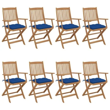 Klappbare Gartenstühle 8 Stk. massives Akazienholz und Kissen von vidaXL, Gartenstühle - Ref: Foro24-3074992, Preis: 468,79 €...