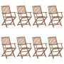 Klappbare Gartenstühle 8 Stk. massives Akazienholz und Kissen von vidaXL, Gartenstühle - Ref: Foro24-3074992, Preis: 468,79 €...