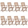 Klappbare Gartenstühle 8 Stk. massives Akazienholz und Kissen von vidaXL, Gartenstühle - Ref: Foro24-3074992, Preis: 478,26 €...