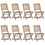 Folding garden chairs 8 units and solid acacia wood cushions by vidaXL, Garden chairs - Ref: Foro24-3075047, Price: 376,24 €,...
