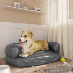 Cama para perros de espuma cuero sintético gris 60x42 cm