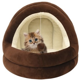 Cama para gatos color marrón y crema 50x50x45 cm