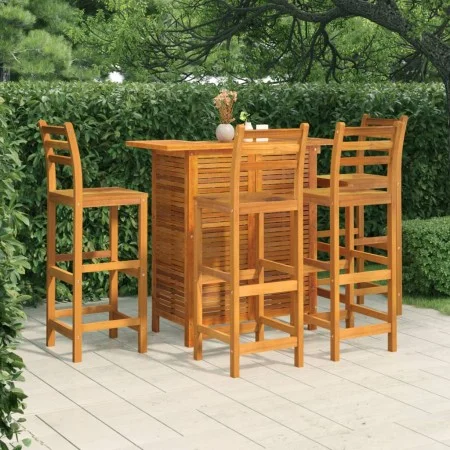 5-teiliges Barmöbel-Set aus massivem Akazienholz für den Garten von vidaXL, Gartensets - Ref: Foro24-3115999, Preis: 473,80 €...