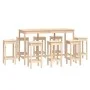 Set de bar 9 piezas madera maciza de pino by vidaXL, Furniture sets for kitchens and dining rooms - Ref: Foro24-3124717, Pric...