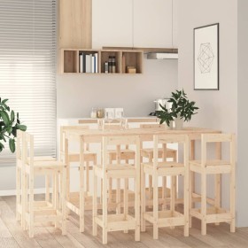 9-teiliges Bar-Set aus massivem Kiefernholz von vidaXL, Möbelsets für Küchen und Esszimmer - Ref: Foro24-3124722, Preis: 441,...