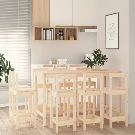 9-teiliges Bar-Set aus massivem Kiefernholz von vidaXL, Möbelsets für Küchen und Esszimmer - Ref: Foro24-3124722, Preis: 436,...