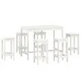 7-piece solid white pine wood bar set by vidaXL, Furniture sets for kitchens and dining rooms - Ref: Foro24-3124708, Price: 4...