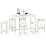 7-piece solid white pine wood bar set by vidaXL, Furniture sets for kitchens and dining rooms - Ref: Foro24-3124708, Price: 4...