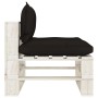 Central sofa made of pallets for wooden garden with black cushions by vidaXL, Outdoor sofas - Ref: Foro24-3052350, Price: 88,...