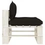 Central sofa made of pallets for wooden garden with black cushions by vidaXL, Outdoor sofas - Ref: Foro24-3052350, Price: 86,...