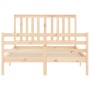 Estructura de cama de matrimonio con cabecero madera maciza de vidaXL, Camas y somieres - Ref: Foro24-3194216, Precio: 120,24...