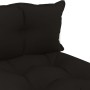 Central sofa made of pallets for wooden garden with black cushions by vidaXL, Outdoor sofas - Ref: Foro24-3052350, Price: 88,...