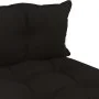 Central sofa made of pallets for wooden garden with black cushions by vidaXL, Outdoor sofas - Ref: Foro24-3052350, Price: 86,...
