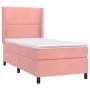 Box spring bed with mattress and LED pink velvet 80x200 cm by vidaXL, Beds and slatted bases - Ref: Foro24-3139474, Price: 33...