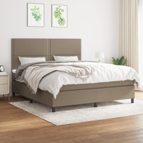 Box spring bed with taupe gray fabric mattress 160x200 cm by vidaXL, Beds and slatted bases - Ref: Foro24-3141709, Price: 589...