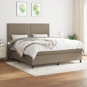 Box spring bed with taupe gray fabric mattress 160x200 cm by vidaXL, Beds and slatted bases - Ref: Foro24-3141709, Price: 573...