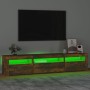 TV-Möbel mit LED-Leuchten, Räuchereiche 195x35x40 cm von vidaXL, TV-Möbel - Ref: Foro24-3152743, Preis: 131,71 €, Rabatt: %