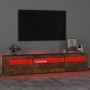 TV-Möbel mit LED-Leuchten, Räuchereiche 195x35x40 cm von vidaXL, TV-Möbel - Ref: Foro24-3152743, Preis: 131,71 €, Rabatt: %