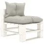 Central pallet sofa for garden made of wood with taupe cushions by vidaXL, Outdoor sofas - Ref: Foro24-3052398, Price: 86,31 ...