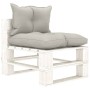 Zentrales Palettensofa für Gartenholz mit taupefarbenen Kissen von vidaXL, Outdoor-Sofas - Ref: Foro24-3052398, Preis: 88,66 ...