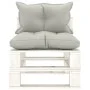 Central pallet sofa for garden made of wood with taupe cushions by vidaXL, Outdoor sofas - Ref: Foro24-3052398, Price: 86,31 ...