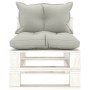 Zentrales Palettensofa für Gartenholz mit taupefarbenen Kissen von vidaXL, Outdoor-Sofas - Ref: Foro24-3052398, Preis: 88,66 ...