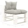Sofá central de palets para jardín madera con cojines taupe de vidaXL, Sofás de exterior - Ref: Foro24-3052398, Precio: 86,31...