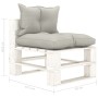 Zentrales Palettensofa für Gartenholz mit taupefarbenen Kissen von vidaXL, Outdoor-Sofas - Ref: Foro24-3052398, Preis: 88,66 ...