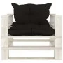 Sofá de palets para jardín madera con cojines negros de vidaXL, Sofás de exterior - Ref: Foro24-3052348, Precio: 109,11 €, De...