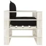 Wooden garden pallet sofa with black cushions by vidaXL, Outdoor sofas - Ref: Foro24-3052348, Price: 109,11 €, Discount: %