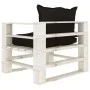 Wooden garden pallet sofa with black cushions by vidaXL, Outdoor sofas - Ref: Foro24-3052348, Price: 109,11 €, Discount: %