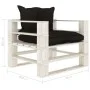 Wooden garden pallet sofa with black cushions by vidaXL, Outdoor sofas - Ref: Foro24-3052348, Price: 109,11 €, Discount: %