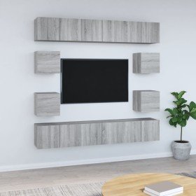 Set de muebles para TV 10 pzas madera contrachapada gris Sonoma en Muebles TV | Comprar online en Foro24