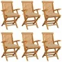 Garden chairs 6 units solid teak wood with beige cushions by vidaXL, Garden chairs - Ref: Foro24-3062559, Price: 452,23 €, Di...