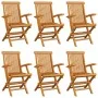 Gartenstühle 6 Stk. massives Teakholz mit beigen Kissen von vidaXL, Gartenstühle - Ref: Foro24-3062559, Preis: 452,23 €, Raba...