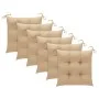 Gartenstühle 6 Stk. massives Teakholz mit beigen Kissen von vidaXL, Gartenstühle - Ref: Foro24-3062559, Preis: 452,23 €, Raba...
