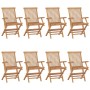 Garden chairs 8 units solid teak wood with red cushions by vidaXL, Garden chairs - Ref: Foro24-3072910, Price: 651,52 €, Disc...