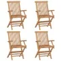 Garden chairs 4 units solid teak wood with red cushions by vidaXL, Garden chairs - Ref: Foro24-3065638, Price: 357,01 €, Disc...