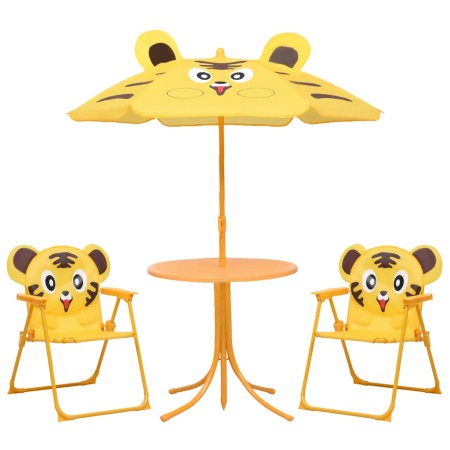 3 Stk. Kindergartentisch und Stühle mit gelbem Regenschirm von vidaXL, Gartensets - Ref: Foro24-48100, Preis: 67,95 €, Rabatt: %