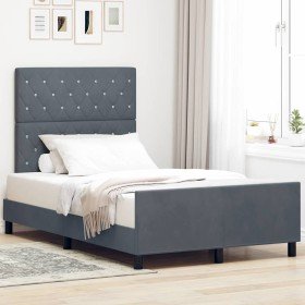 Estructura de cama Gris oscuro 120 x 200 cm Terciopelo Estructura de cama Gris oscuro 120 x 200 cm Terciopelo