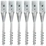 Ground spikes 6 units galvanized steel silver 10x10x57 cm by vidaXL, Spikes for anchoring in the ground - Ref: Foro24-145442,...