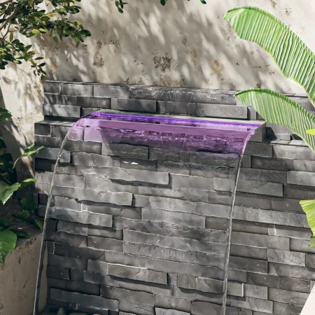 Fuente cascada con LED RGB acero inoxidable 90 cm de vidaXL, Fuentes y cascadas - Ref: Foro24-151411, Precio: 162,47 €, Descu...