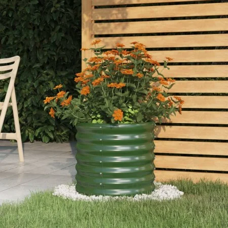 Steel planter with green powder coating 40x40x36 cm by vidaXL, Pots and planters - Ref: Foro24-318843, Price: 24,58 €, Discou...
