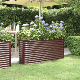 Steel powder-coated brown raised garden planter 152x40x68 cm by vidaXL, Pots and planters - Ref: Foro24-318895, Price: 59,11 ...