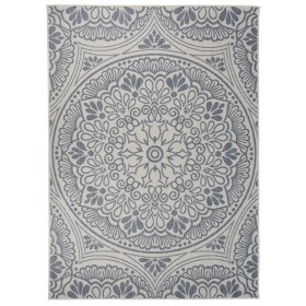Flachgewebter Outdoor-Teppich blau gestreift 200x280 cm von vidaXL, Teppiche - Ref: Foro24-340833, Preis: 101,74 €, Rabatt: %